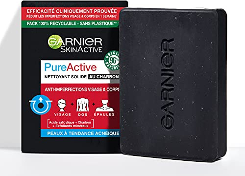 Garnier Pure Active - fast rengöringsmedel - med kol och salicylsyra - anti-fläckar - 100 g