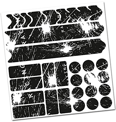 AlphaShield R159 R161 - Adesivo protettivo per telaio e forcella posteriore della bicicletta, in carbonio, per mountain bike, BMX, protezione per la vernice (09 Racing Bianco)