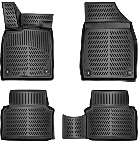 ELMASLINE Design 3D gummimattor set för VW ID.4 (ID4) 2020–2024 | Extra höga kanter golvmattor | tillbehör