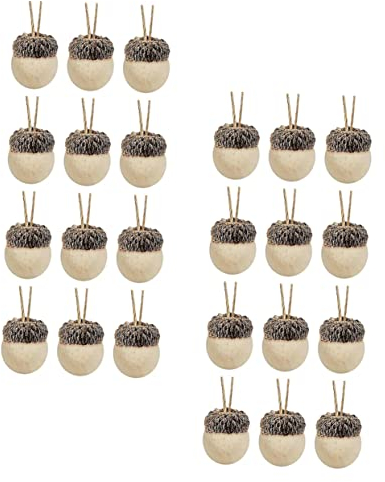 Toyvian 24stücke Filz Eichel Weihnachtsschmuck zum Aufhängen Weihnachtsbaumschmuck Partydeko für Weihnachtsfeier Fotorequisiten Heimdekoration