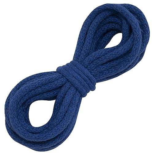 AERZETIX - C67837 - Cordoncino decorativo intrecciato 5 m x 6 mm - in cotone - colore blu