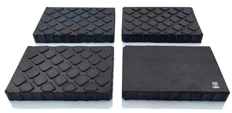 TYGERIX® 4 Pads für Hebebühnen 160 x 120 x 20 mm | Italienisches Produkt | Universal-Pads aus Vollgummi mit hoher Festigkeit | für Scherenhebebühnen wie Corghi Ravaglioli Omcn und andere