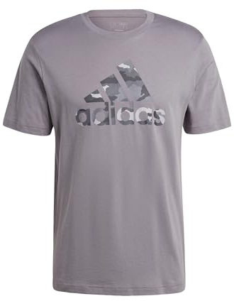 adidas Herren CAMO BOS Graphic Tee, Grey Four, XL