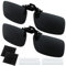 VEGCOO Sonnenbrille Clip,4 Stück Aufsatz Brille Schwarzgrau, Sonnenbrille Aufsatz Für Männer Mit Aufbewahrungsbox Und Reinigungskleidung, Sonnenbrille Für Brillenträger Uv400 Zum Fahren (Schwarz)