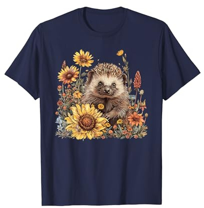 Motif hérisson mignon aquarelle Nature Animaux Arbres T-Shirt