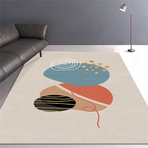 RUGMRZ Teppich Für Die Küche Das Wohnzimmer ist modern, einfach, schmutzabweisend, rutschfest und waschbar Flokati Teppich Kinderzimmer Teppich Rund Couch Teppich Wohnzimmer 200X250CM
