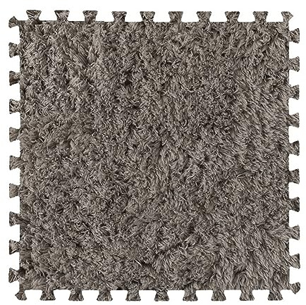 48 Stück Ineinander Greifende Teppichfliesen, Plüschschaum-Bodenmatten Für Hartholzböden, Flächenteppiche, Spielzimmer, Schlafzimmer, Wohnzimmer, 30,5 X 30,5 cm (Grau 30,5 X 30,5 X 0,6 cm)