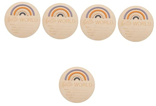 BESTonZON 5stücke Holzkarte Für Neugeborene Farbige Monatskarte Als Fotorequisite Für Jungen Und Mädchen Zur Babyparty