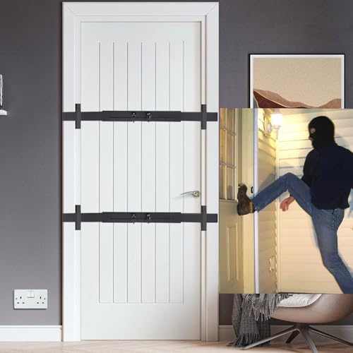 Door Security Door Bar (Black 2 Sets - Heavy Duty) Use as Door Security Bar -Door Reinforcement Lock,Protect The Security of The Entire Door. Fits Doors 30-39 - Safe Room