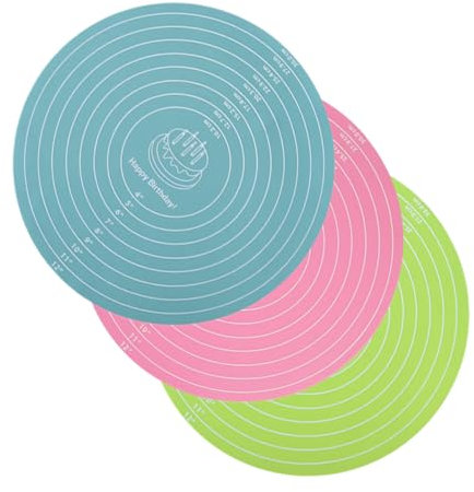 Alipis 3piezas Almohadilla De Silicona Antideslizante Esterilla Giratoria Para Repostería Para Amasar Cocina