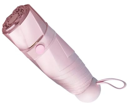 CONGARTENO Ombrello Pieghevole Capsule Sezioni Rosa Mini Ombrello UV Resistente e Antipioggia Stecche in Portatile e Leggero per Protezione e Pioggia