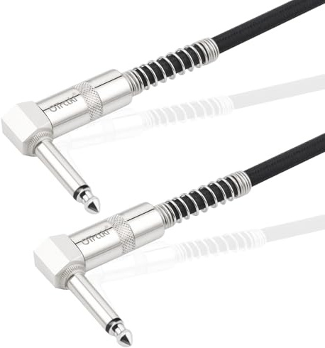 OTraki 2PCS Cable Jack Guitare, 6,3 mm Câble d'Instrument 1 m de Haute Qualité,Jack Coudé,Câble pour Guitare électrique pour Guitare Électrique,Basse,Amplificateur,Haut-parleur