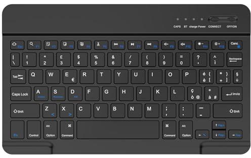 BQSS Tastiera Wireless, Layout Italiano QWERTY Tastiera Wireless Bluetooth Rechargeable, per Samsung/IOS/Android/Windows/Telefoni