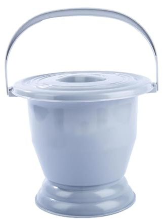 KiBcsLic Spittoon Secchio Urinale con Coperchio Bottiglia Vasino Portatile Donne Uomini Bambini Contenitore Notte Pp Adatto per Viaggi, Grigio