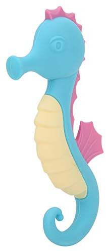 VBESTLIFE Anneau de Dentition en Silicone Durable, Jouet de Dentition à Motif de Dessin animé pour bébé de Plus de 4 Mois, Bleu/Rose (Carte d'insertion Bleue d'emballage Anglais)
