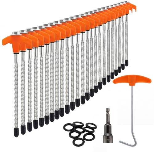 Set di 24 picchetti per tende, picchetti da terra, stabili e girevoli con filettatura, picchetti a vite per tende da campeggio
