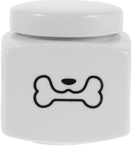 BESPORTBLE Urna Funeraria para Mascotas de Cerámica 500 Ml, Caja Conmemorativa para Cenizas de Perros y Gatos, Diseño en Forma de Hueso, Resistente al Calor y Arañazos, Recuerdo para Pérdida