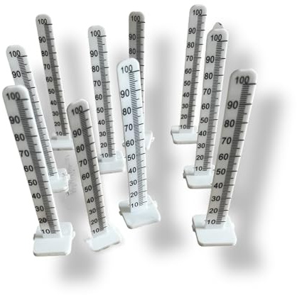 Jauges de Nivellement 0–100 mm pour Chape Fluide et Ragréage Autonivelant – Pack de 50 Pièces Graduées – Réglage Épaisseur Béton – Outillage Carreleur 2.0