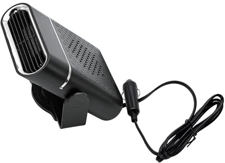 Rvluw Calefactor portátil para Coche, 12 V, 150 W, con rotación de 360°, Compacto 2 en 1, para Coche, camión, SUV en Invierno (Negro)