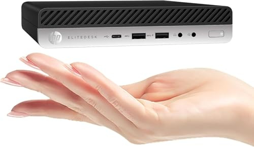 HP EliteDesk 800 G5 Mini Desktop, Intel Core i5-9500T, 16 GB di RAM, SSD da 256 GB, WiFi, Bluetooth, tastiera US QWERTY, Windows 11 Pro (ricondizionato)