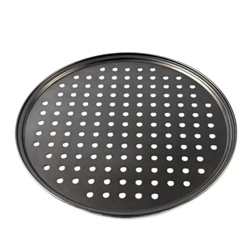 YGLEEULI Pizzaplåt non-stick belagda pizzakrisper-brickor, bakform med hål, rund, djup platta, bakvågform, ugn, köksredskap för hemmet