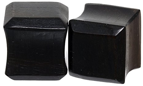 Pain-is-Art Double Flared Viereck Plug Black Areng Wood 6,0-25 mm Ohrschmuck Piercing
