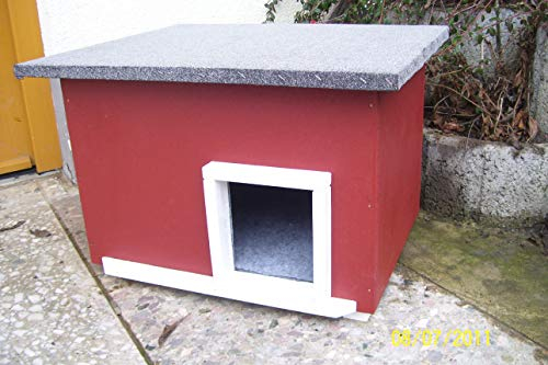 Katzenhaus mit Heizung Schwedenhaus Katzenhütte Wurfkiste wetterfest isoliert beheizt