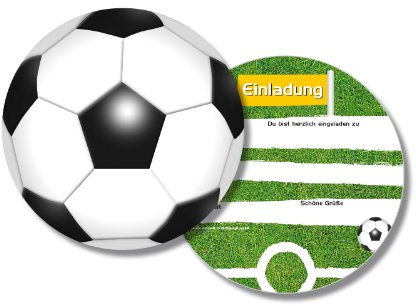 DH-Konzept 6 runde Einladungskarten * Fussball * für Kindergeburtstag FUSSE020 // rund Kinder Geburtstag Party Jungen Einladung Karte Kinder Geburtstag Party Soccer