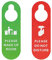 Aspire 10 Carteles para Puerta con Texto de Please Make UP Room y Please Do Not Disturb por Ambos Lados, Service Puerta Colgador, en Color Rojo y Verde