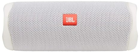 JBL FLIP 5, Waterproof Portable Bluetooth Speaker, White, 3.6 x 3.6 x 8.5