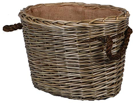 UNUS Körbe oval geflochten aus Weide mit Seilgriffen (Groß)