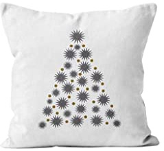 Soleil d'ocre Coussin Brodé Pur Coton 45X45 cm Sapin