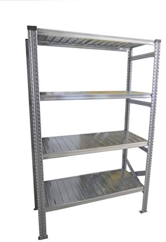 ITALFROM - Scaffalature Metalliche Componibili Zincata (Modulo Iniziale) Scaffali in Metallo per Garage, Magazzino, Deposito, Scaffale Salvaspazio (Portata Ripiani 180Kg, H. 200 L. 120 cm P. 80 cm)