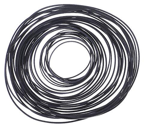 Sara-u 0.5mm 60Pcs 40-100mm Mix Cassette Tape Machine Square Belt Universal Cassette Tape Drive Belt Assorted Belt Recorder Adapter Display Shelf Stand Holder Desk Record Collection Rack Storage Shell