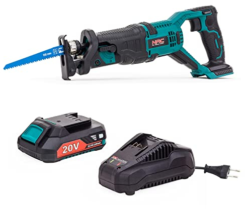 NAC Ny AMERICAN CONCEPT Ny AMERICAN CONCEPT batterisabelsåg, rak, RS-20-LI-ST-20V, kompatibel med alla batterier i batteriserien 20 V, grön, hög prestanda. Set med 2,0 Ah batteri och laddare