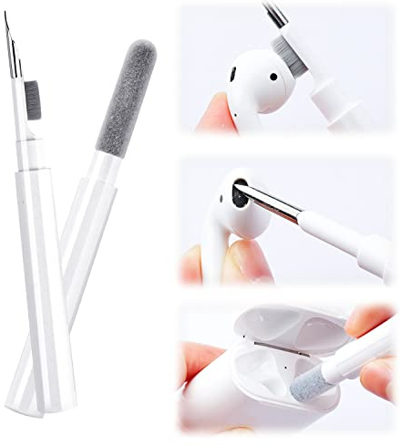 Kabellose Earbuds Clean Pen, 3-in-1 Ohrhörer-Reinigungsset kompatibel mit Schwamm, Bürste, Metallspitze, multifunktionales Ohrhörer-Reinigungsset für Ohrhörer,Ladehüllen