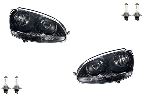 Johns, Scheinwerfer Halogen Front passend für VW Golf 5 Satz LR chr.schw. 03- mit H7 H7