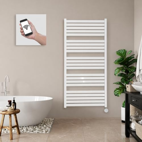 anapont Premium elektrischer Badheizkörper WiFi & Bluetooth 1185h x 600b | Marlin mit App-Steuerung, Handtuchheizkörper, Made in Germany