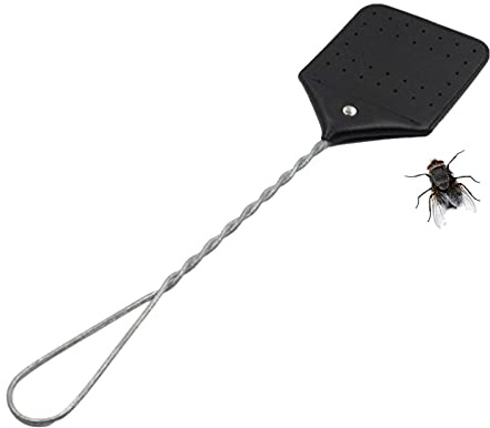 Matamoscas de resistente, matamoscas de mano de , matamoscas colgante con mango de alambre largo para uso en interiores y exteriores, 17 pulgadas