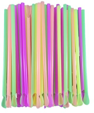 100pcs Snow Cone Straws Spoon Straws Plastic Spoon Straws Disposable Snow Cone Spoon Straws Disposable Slushie Straws With Spoon