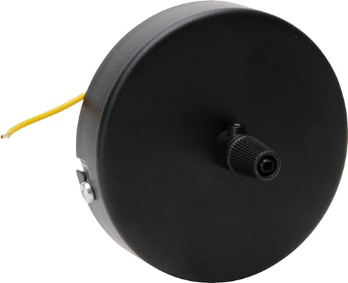 Kopp 341805014 Baldaquin de plafond en métal avec décharge de traction, matériel de fixation inclus Noir Diamètre 100 mm