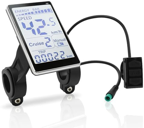 ZAWELIYO LCD Display Meter, Bike Computer, 5 Pin 24V 36V 48V 60V Universal E Scooter M5 LCD Panel Screen Replacement Electric Scooter Display Meter Fit for 31.8 22.2mm Electric Bikes