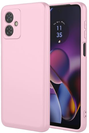TEYYOS Funda Suave Silicone para Motorola Moto G54 5G, Premium Silicona Líquida Carcasa, Tres Capas Anti-Choques Ultradelgado Protección Case Cover, Rosa