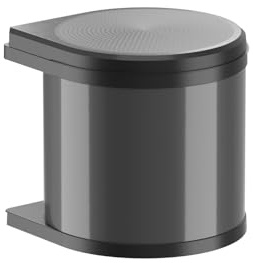 Hailo Abfallsammler 3512071 | Mono Schwenkeimer 12 Liter mit Schwenkautomatik | Einbau ab 40 cm Unterschrank mit Drehtür | Mülleimer für Küchenunterschrank | Kunststoff Schwarz | Stahlblech Dunkelgrau