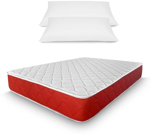 amuéblate online - Colchón Viscoelástico Red Reversible 135 x 190 cm, [Obsequio Almohadas], Antiácaros, Antibacterias e Hipoalergénico