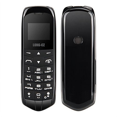 LONG-CZ J8 Mini téléphone portable en plastique avec changeur de voix Magice Noir