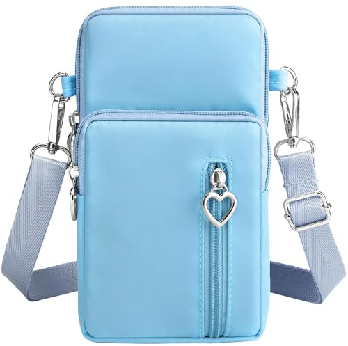 Handytasche zum Umhängen Damen, Handy Umhängetasche, Mini Handy Umhängetasche, Leichte Kompakte Crossbody Umhängetasche mit Schultergurt und Kopfhörer Loch, für Alltag Shopping Reisen