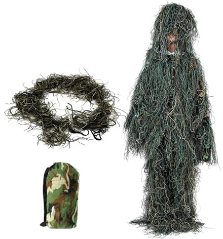 Generiska kamouflagekläder för kvinnor, kamouflagekläder för jakt – överlevnadskamouflagekläder, ventilerande sniper-gräsbyxor och med och förvaringsväska