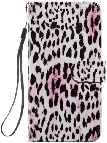 Hülle für iPhone 16 Plus Handyhülle Premium PU Leder Handytasche Standfunktion Kartenfach Magnetverschluss Flip Case Cover Schutzhülle Lederhülle Etui für iPhone 16 Plus Leopard