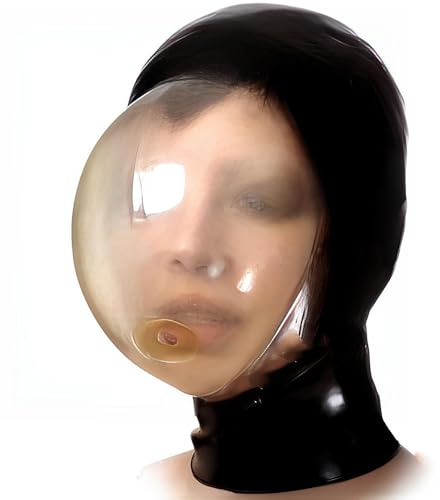 YZPNBW BDSM Würgemaske Maske Mit Atemloch Sm Spiel Sklave Sexspielzeug Für Halloween Cosplay Masquerade Clubwear Mit Reißverschluss Hinten Bondage Latex Maske Fetisch Kopfhaube Erotik Restrictions